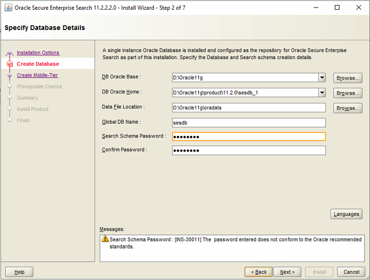 SES database details