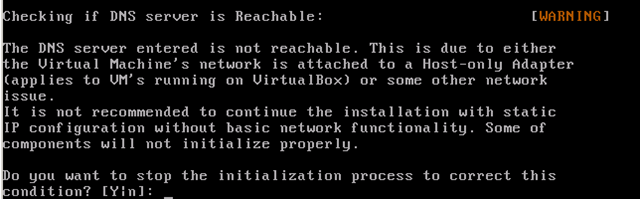 Dns Server Not Reachable Warning Message When Configuring Virtual Box Image Peoplesoft Tutorial