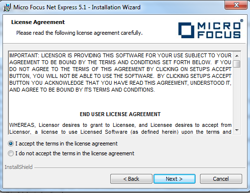 install micro focus net express 5.1 wp 11