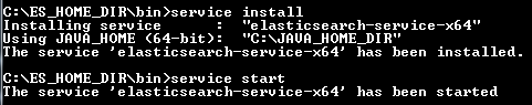 install and start elasticsearch service