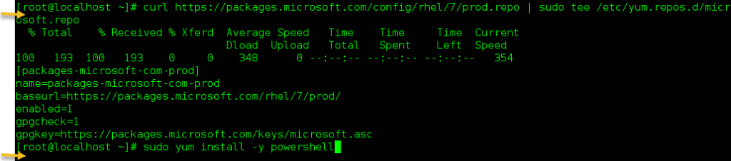 install powershell on oracle linux, centos and RHEL