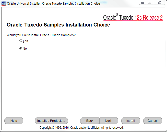 Oracle Tuxedo Samples Installation