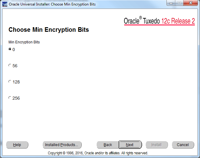 choose min excryption bits