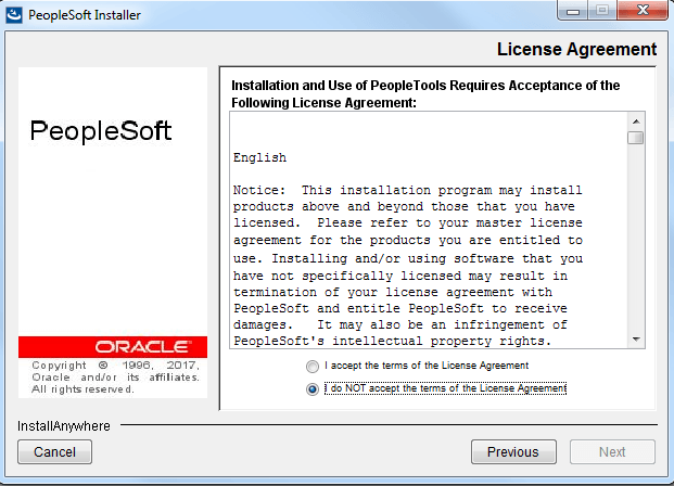 license agreement for peopletools 8.56