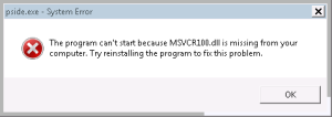 The program can't start because MSVCR100.dll is missing from your computer