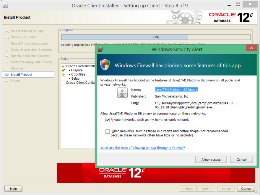 How to install oracle 32 bit client on windows 64 bit and avoid the