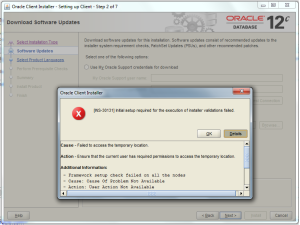 Ошибка ins 30131 при установке oracle