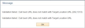 Validation failed Call back URL does not match with Target Location URL (262,1313)