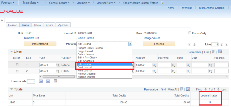 Journal Processing In PeopleSoft General Ledger | PeopleSoft Tutorial