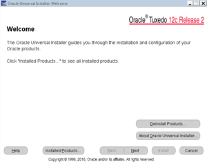 oracle tuxedo installer starts