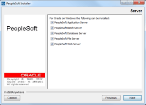 select peopletools components to be installed