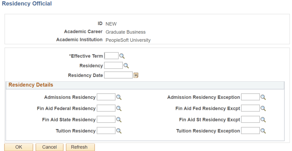 Adding Residency-details