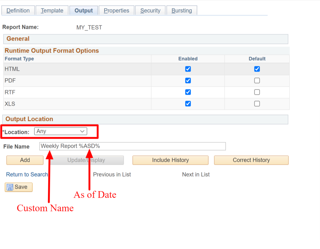 PeopleSoft BI Report File Name Change