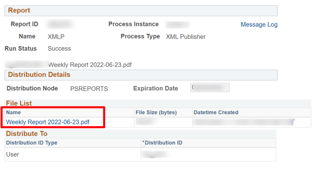 PeopleSoft BI Publisher Output