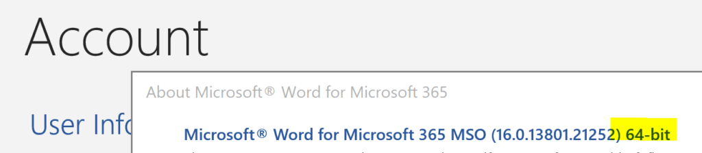 MS Word Version