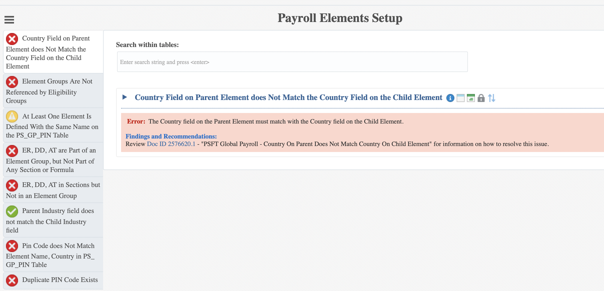 Payroll Elements Setup